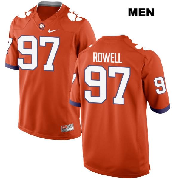 Men's Clemson Tigers #97 Nick Rowell Stitched Orange Authentic Nike NCAA College Football Jersey JTZ8146QE